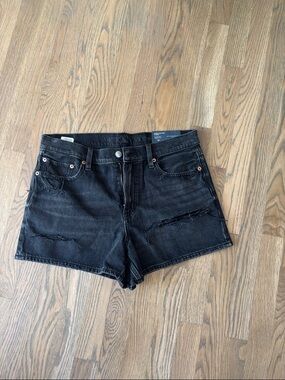 American Eagle Outfitters Black Distressed Denim Shorts